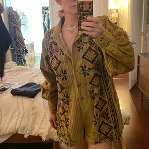 Free People corduroy embellished romper.